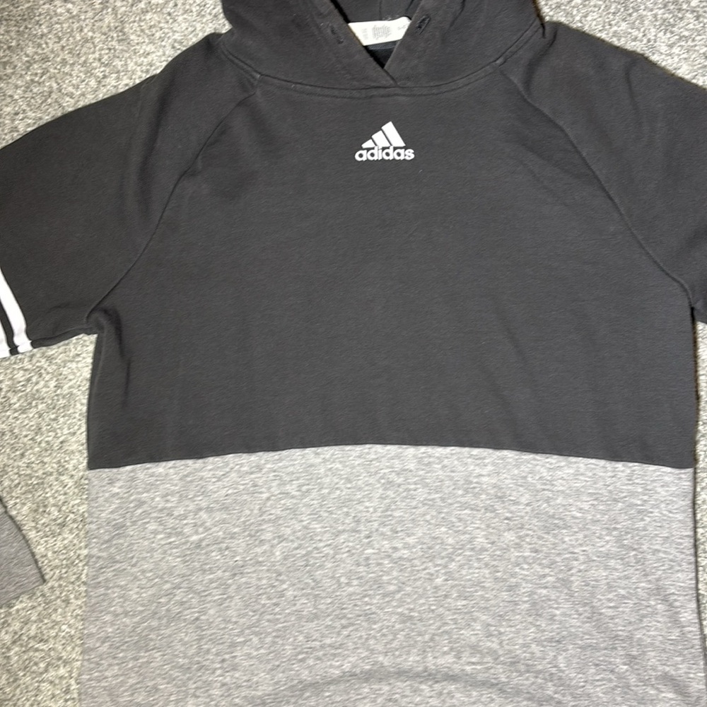 Adidas Two-Tone rugby Hoodie slouchy loose fit sweatshirt casual sporty small - Picture 2 of 10